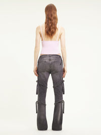 PRIX MARQUE : 120 / PANTALON MULTI SANGLES DENIM