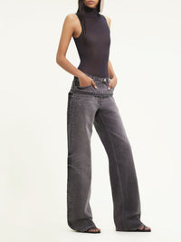 One-strap denim skirt - Stonewashed Grey
