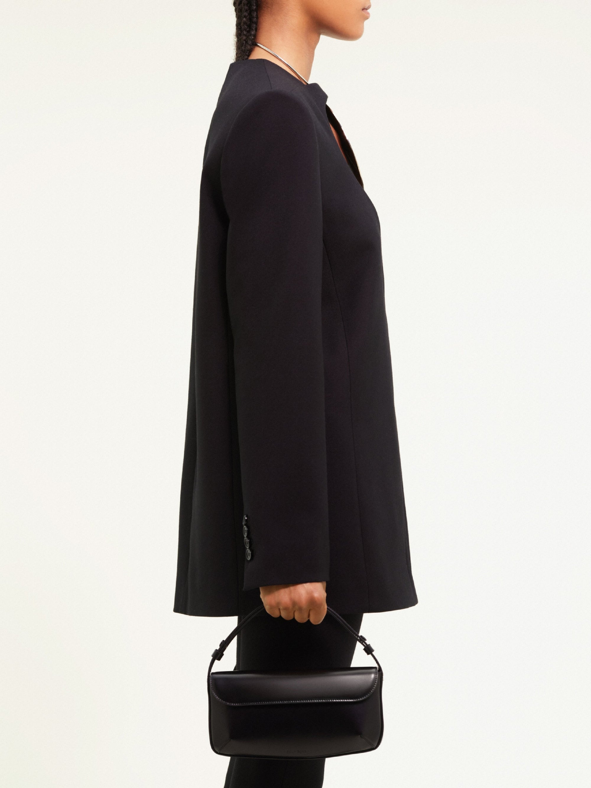 4pcs NEW / SLEEK LEATHER BAG - Black