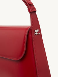 3pcs NEW / MEDIUM SLEEK LEATHER BAG - Groseille foncé