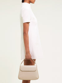 2pcs NEW / MEDIUM SLEEK LEATHER BAG - Oatmeal