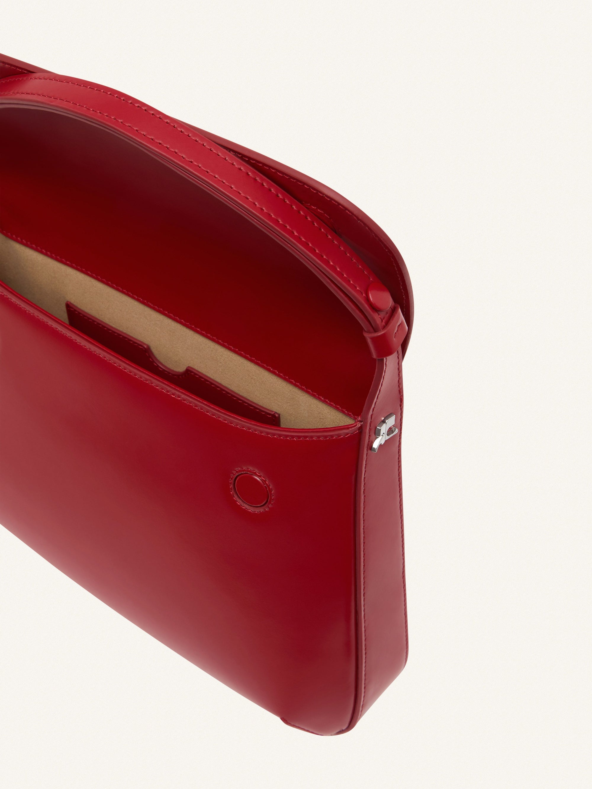 3pcs NEW / MEDIUM SLEEK LEATHER BAG - Groseille foncé