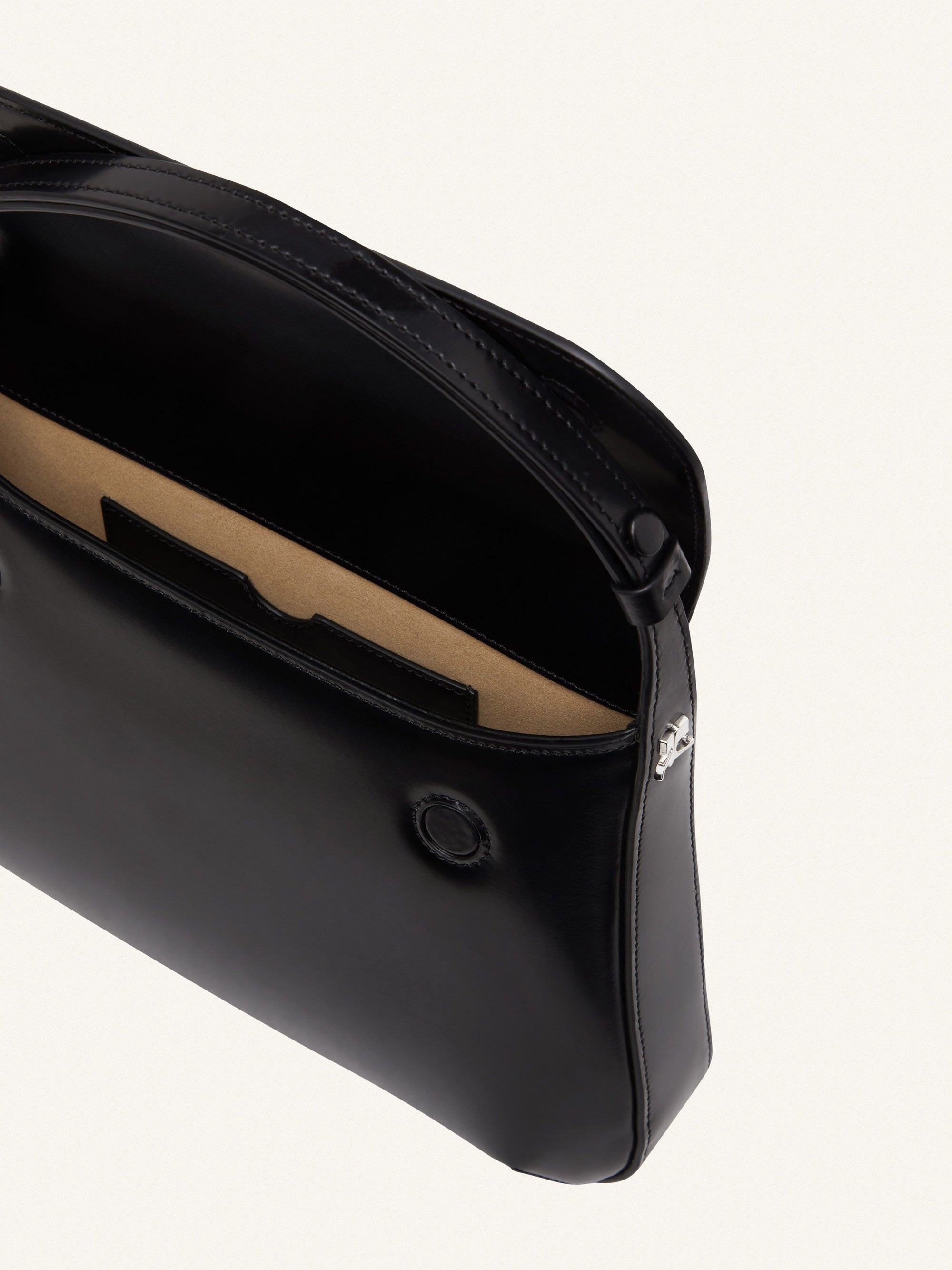 4pcs NEW / MEDIUM SLEEK LEATHER BAG - Black