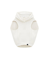 12pcs RELIQUAT 190€ / Hoodie space sans manches en laine - Heritage white