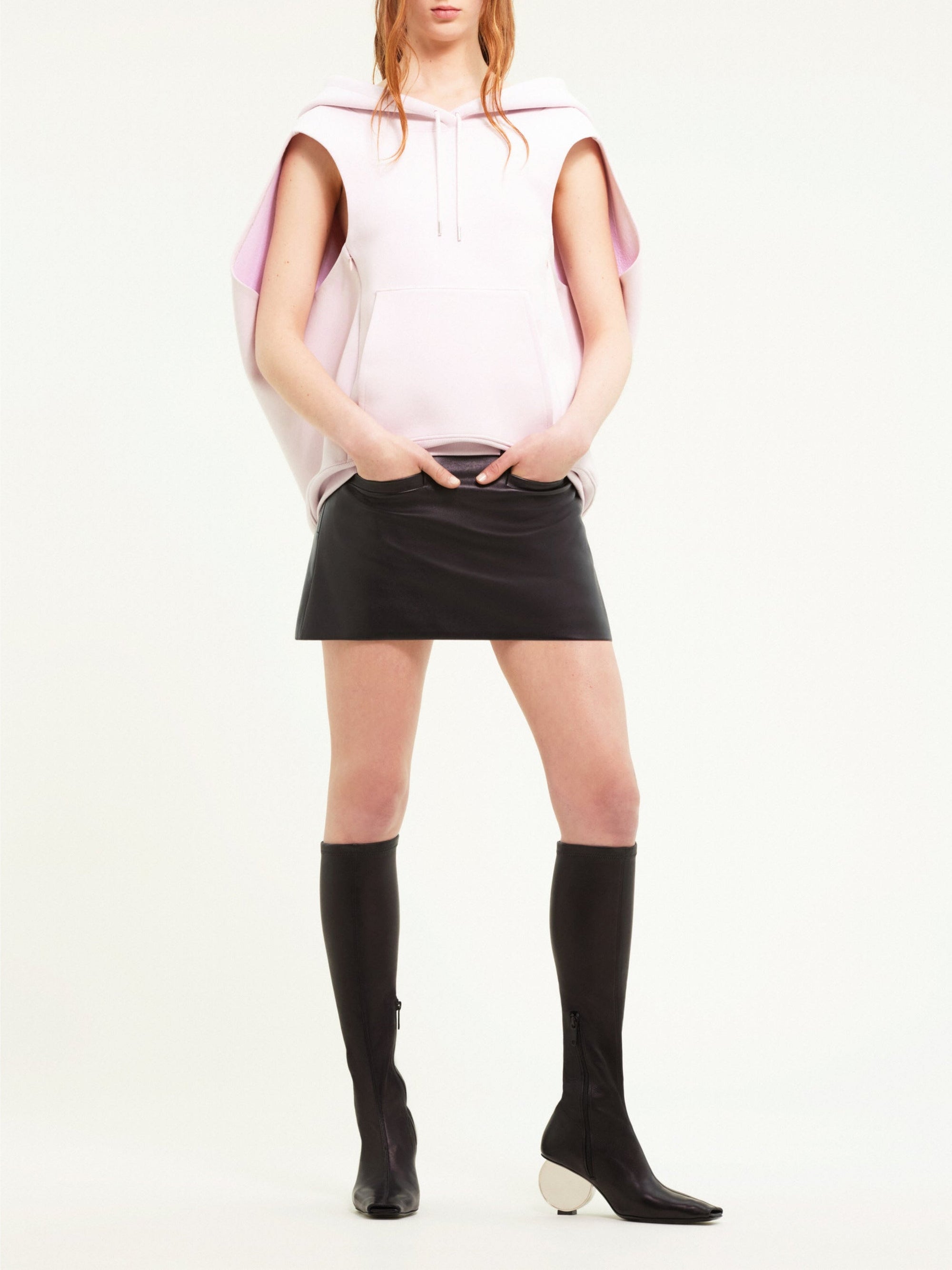 14pcs RELIQUAT 190€ / Hoodie space sans manches en laine - Powder pink