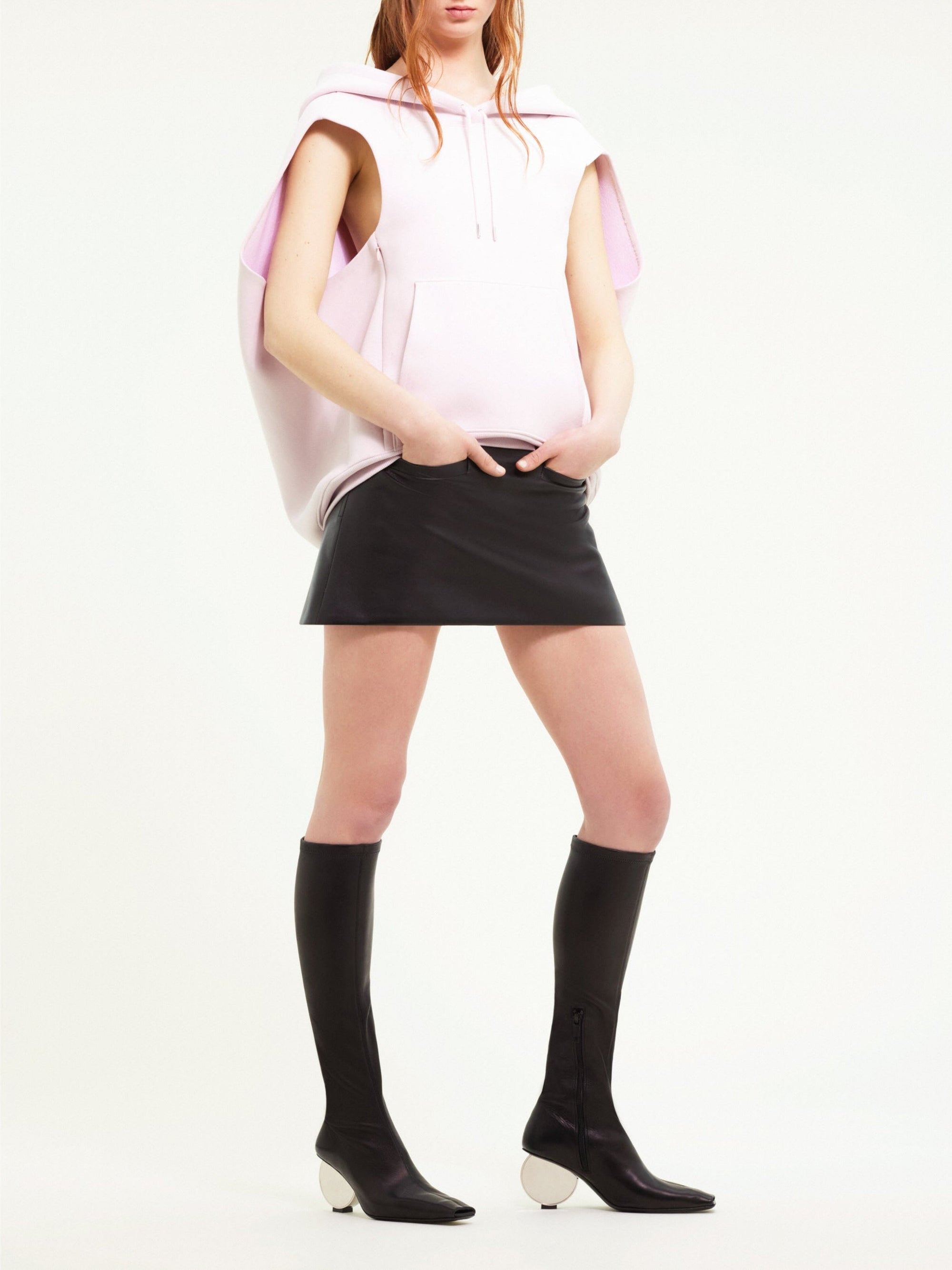 14pcs RELIQUAT 190€ / Hoodie space sans manches en laine - Powder pink