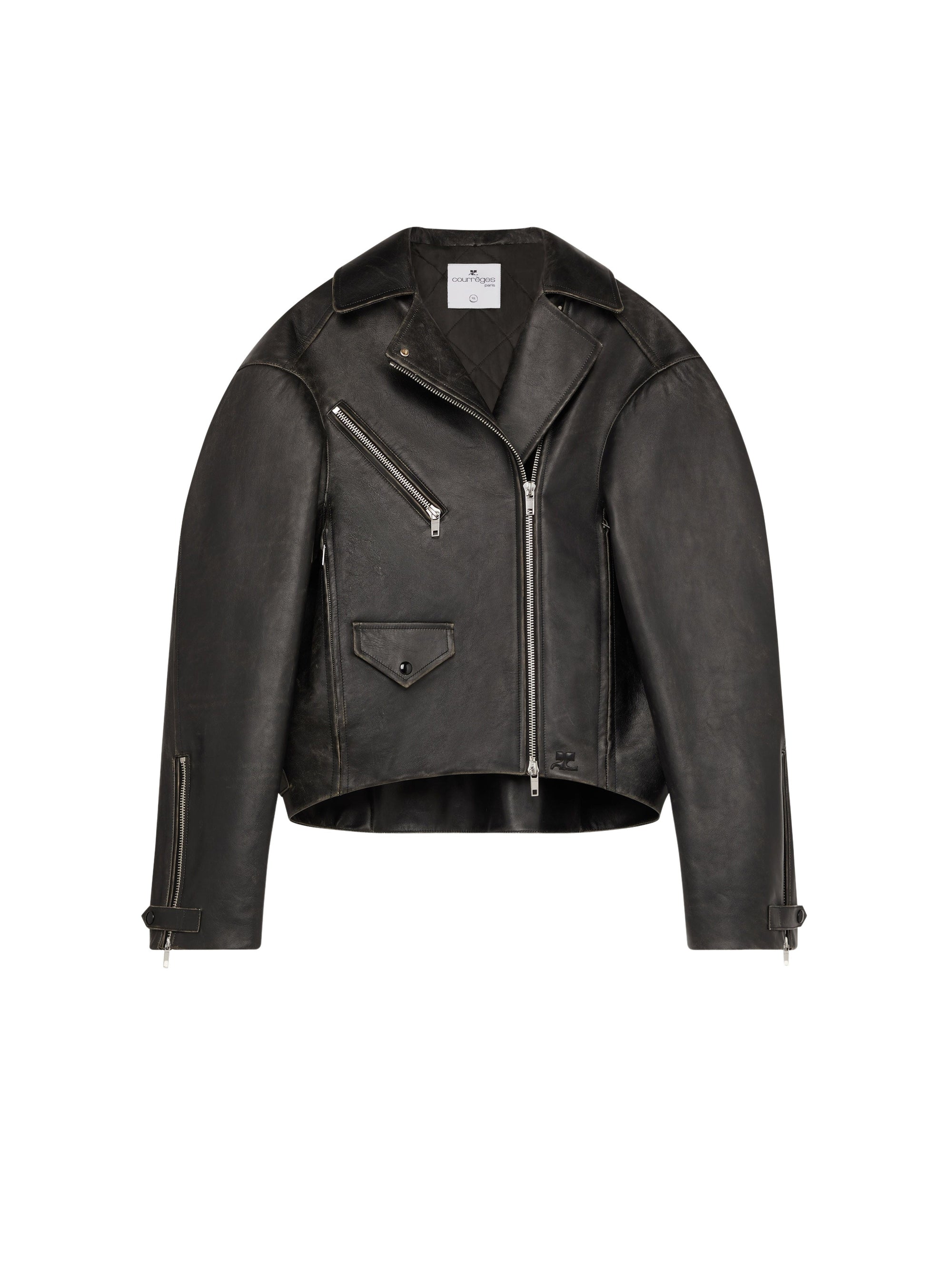 12pcs NEW / VESTE BIKER CUIR  - Black