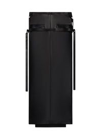 Strap leather midi skirt - Black