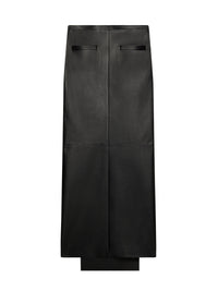2pcs NEW / JUPE LONGUE CUIR VINTAGE - Black