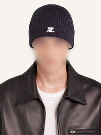 99pcs RELIQUAT 65€ / Chapeau AC logo en maille côtelé en laine - Anthracite chine