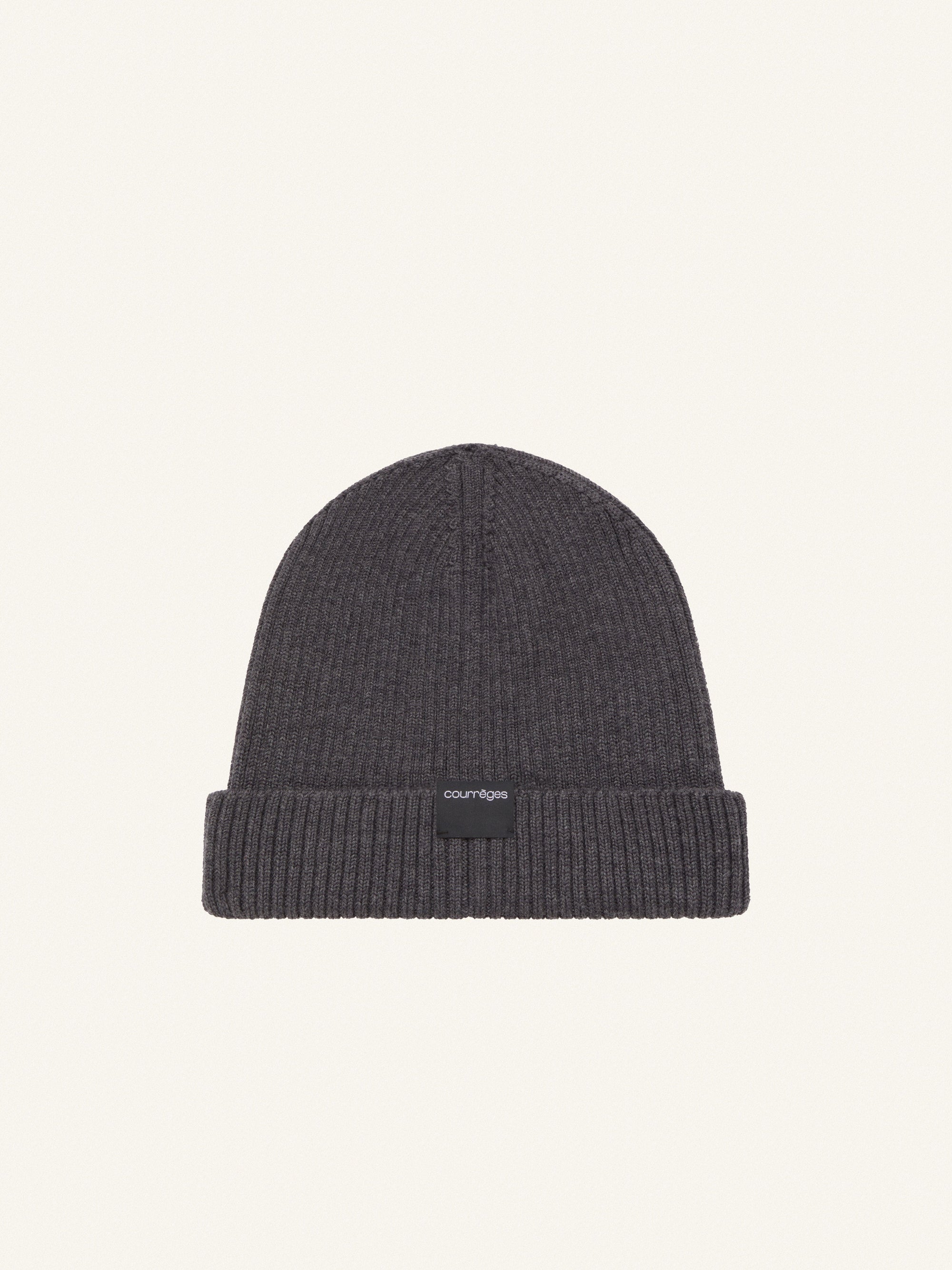 99pcs RELIQUAT 65€ / Chapeau AC logo en maille côtelé en laine - Anthracite chine