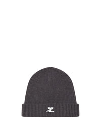 99pcs RELIQUAT 65€ / Chapeau AC logo en maille côtelé en laine - Anthracite chine