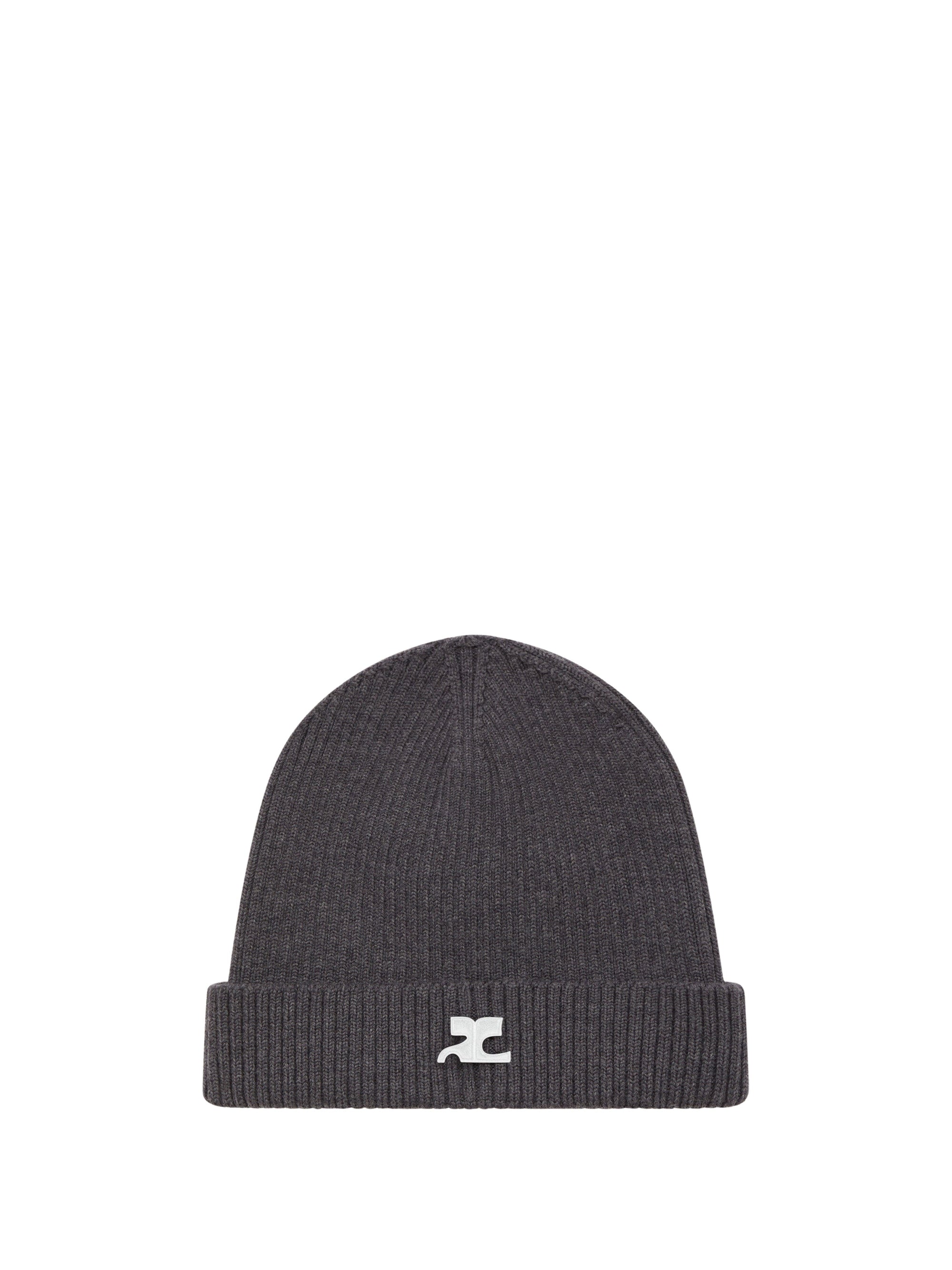99pcs RELIQUAT 65€ / Chapeau AC logo en maille côtelé en laine - Anthracite chine