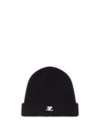 21pcs RELIQUAT 65€ / Chapeau AC logo en maille côtelé en laine - Black