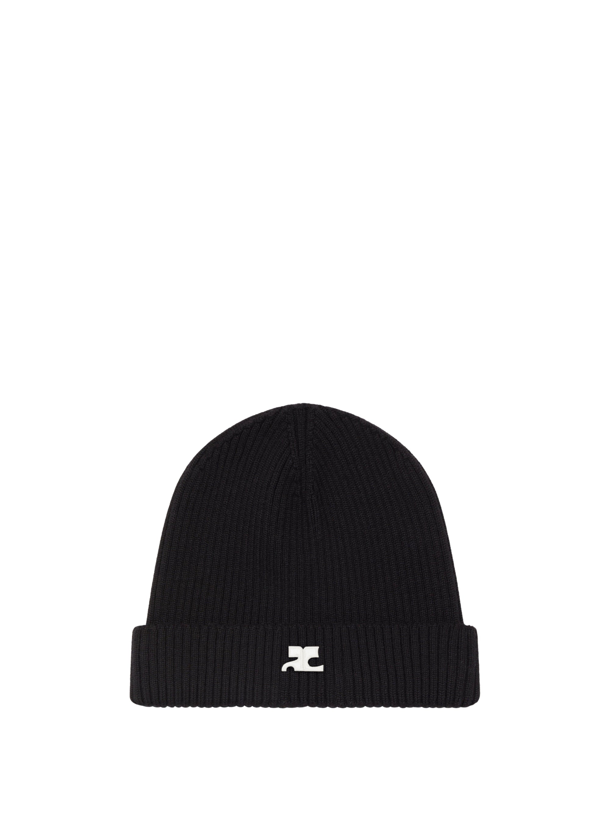 21pcs RELIQUAT 65€ / Chapeau AC logo en maille côtelé en laine - Black