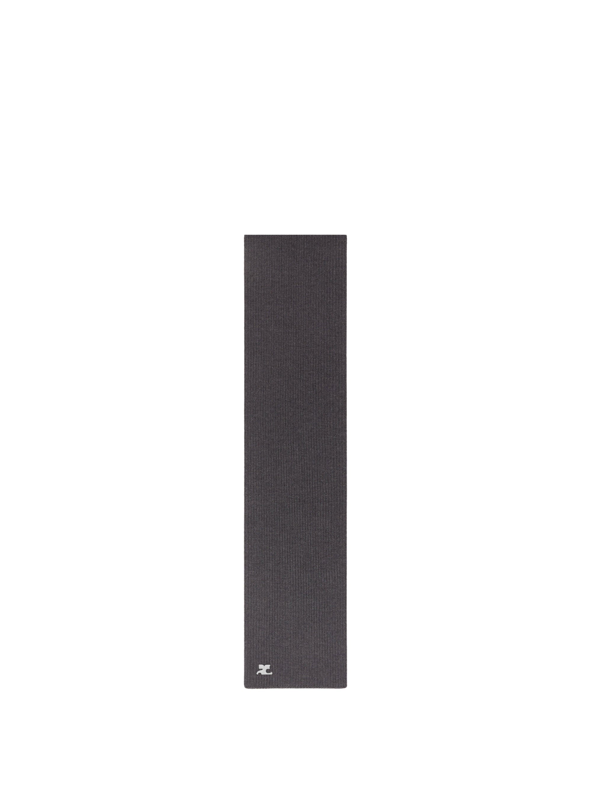 31pcs RELIQUAT 120€ / Écharpe AC logo en maille côtelé en laine - Anthracite chine