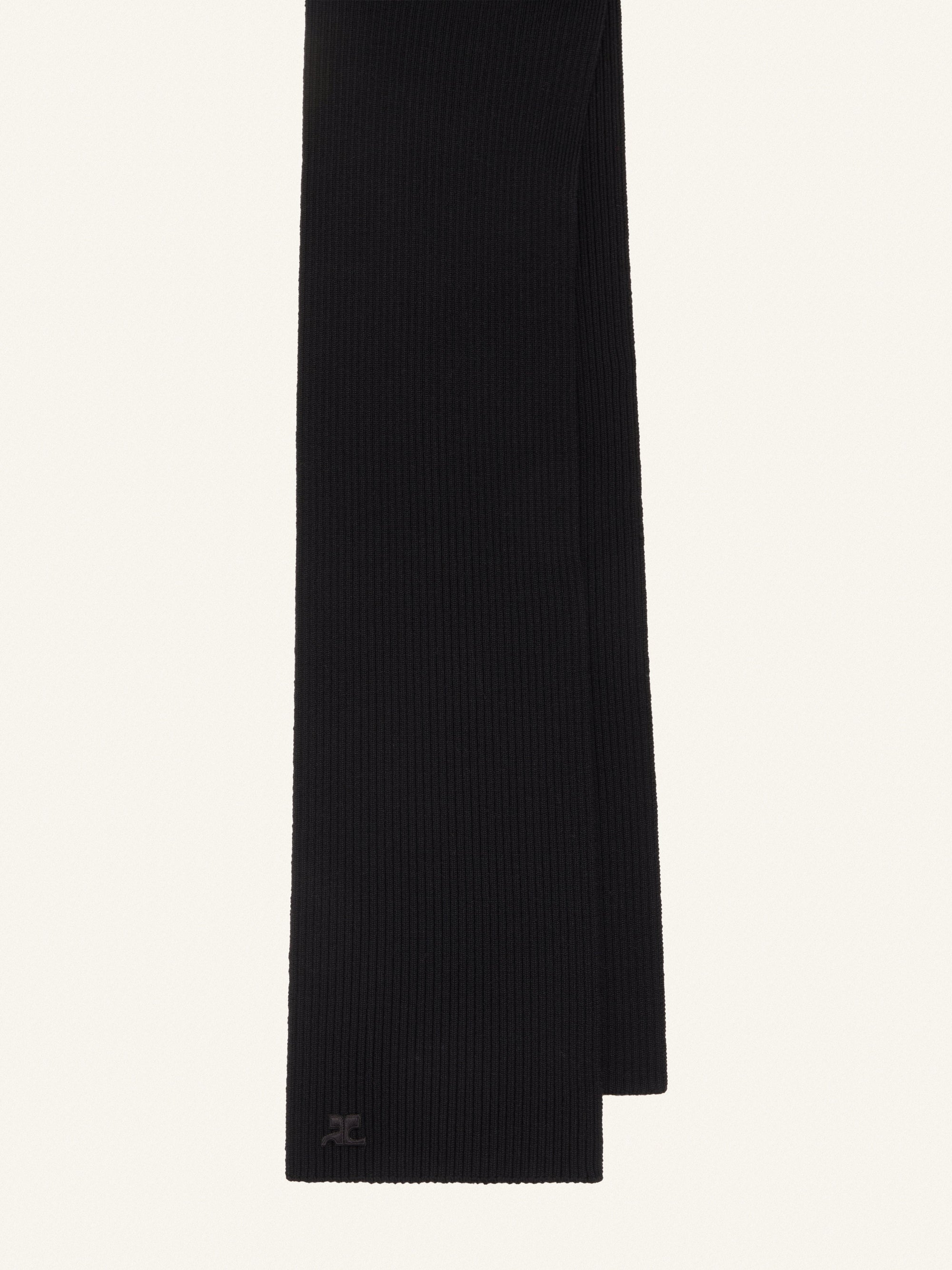 34pcs RELIQUAT 120€ / Écharpe AC logo en maille côtelé en laine - Black