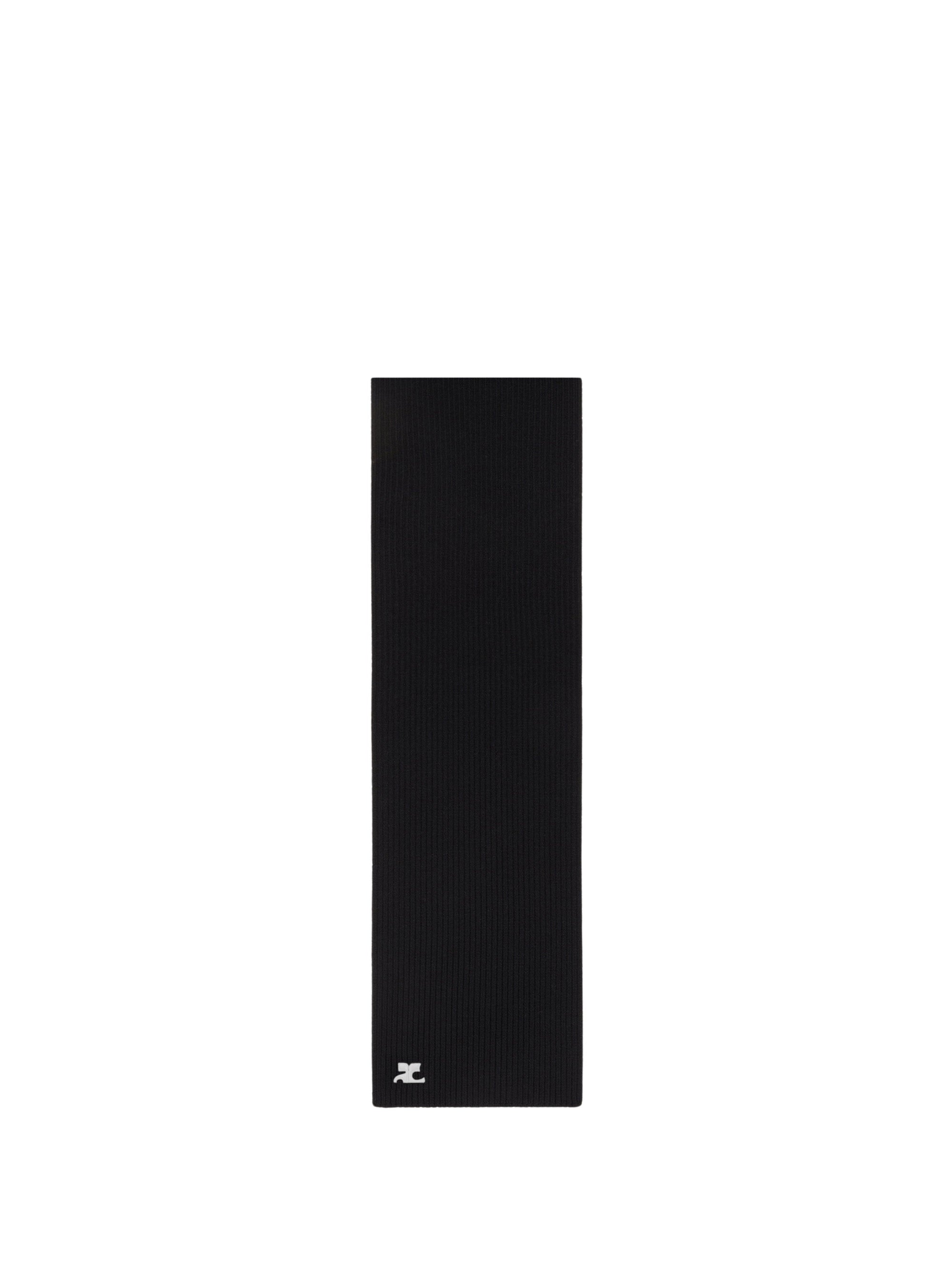 34pcs RELIQUAT 120€ / Écharpe AC logo en maille côtelé en laine - Black