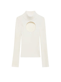CIRCLE MOCKNECK RIB KNIT