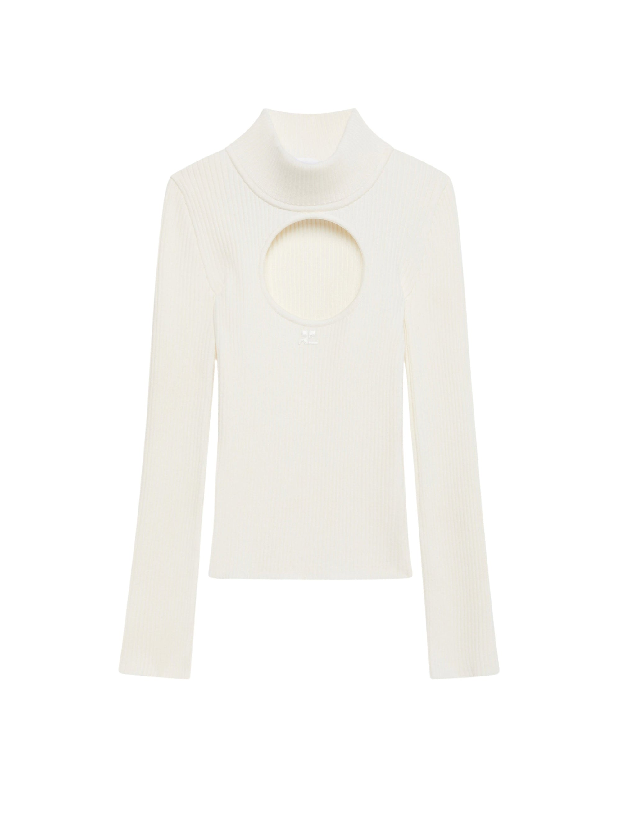 16pcs RELIQUAT 120€ / Pull circle à col roulé en maille côtelé - Heritage white