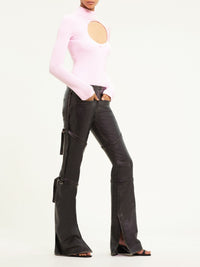 CIRCLE MOCKNECK RIB KNIT
