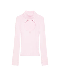 40pcs RELIQUAT 120€ / Pull circle à col roulé en maille côtelé - Powder pink