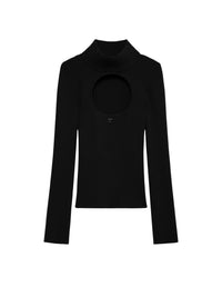 12pcs RELIQUAT 120€ / Pull circle à col roulé en maille côtelé - Black