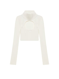 61pcs RELIQUAT 120€ / Pull circle à col roulé en maille côtelé - Heritage white