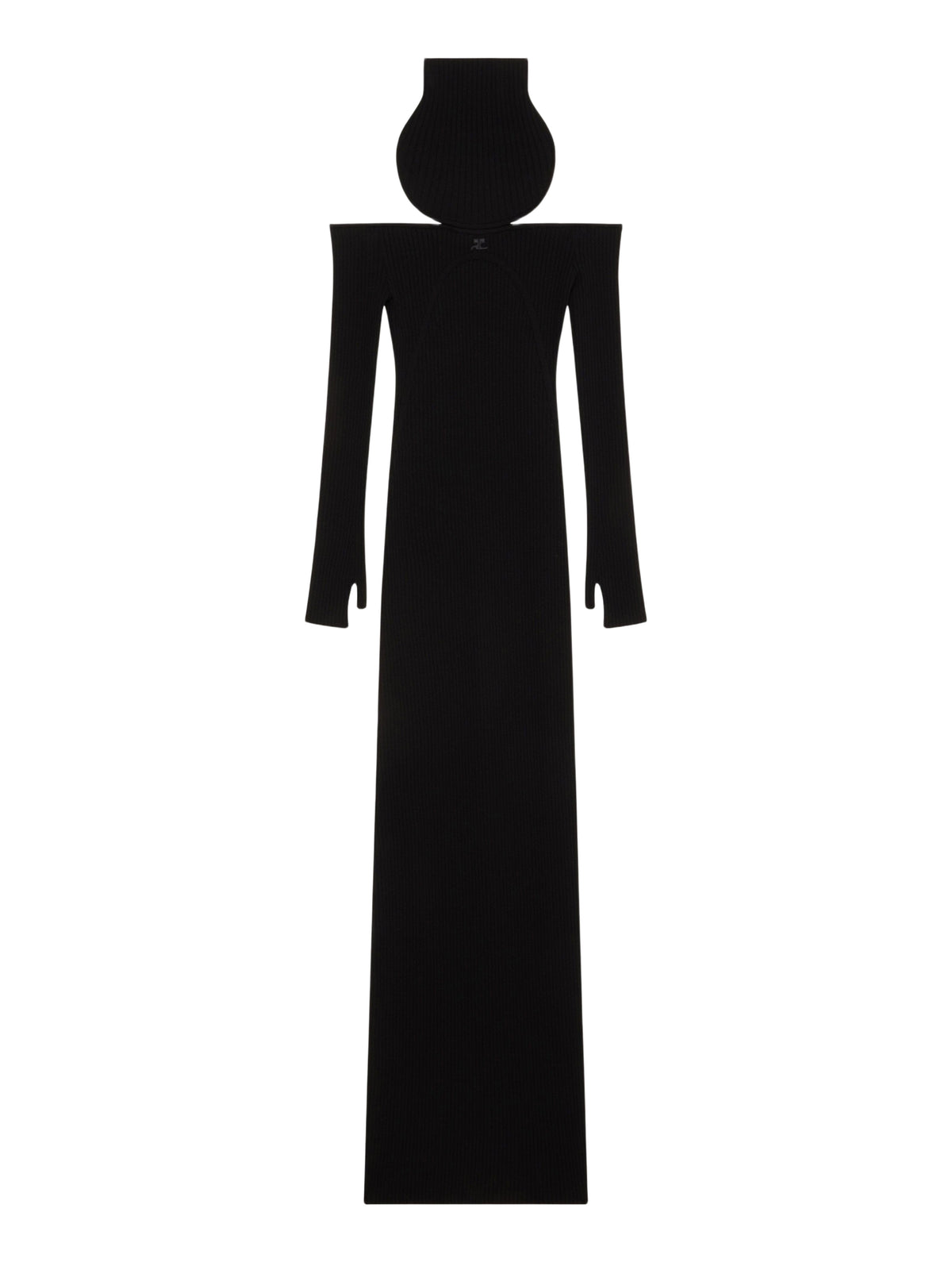 Robe longue Holistic en maille côtelée - Black