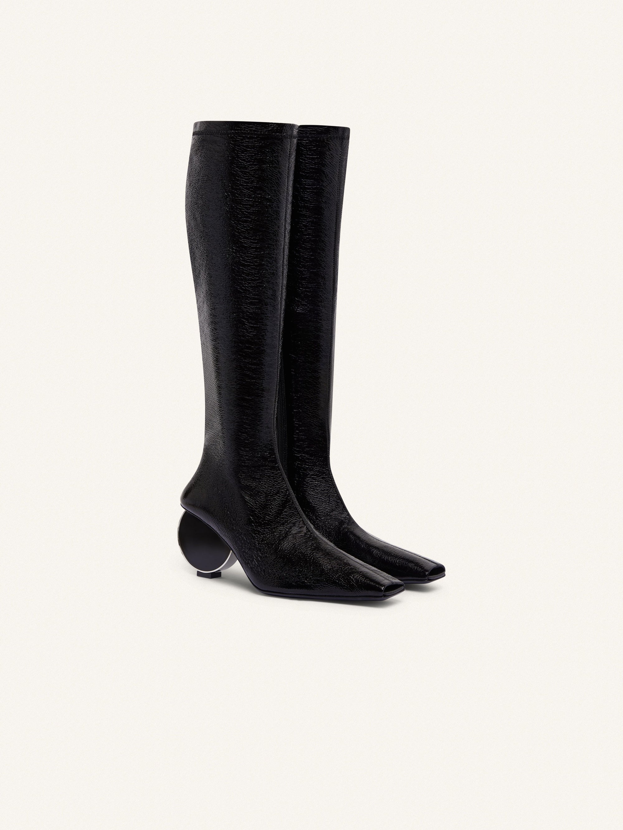 66pcs NEW / CIRCLE BOOTS IN STRETCH VINYL - Black