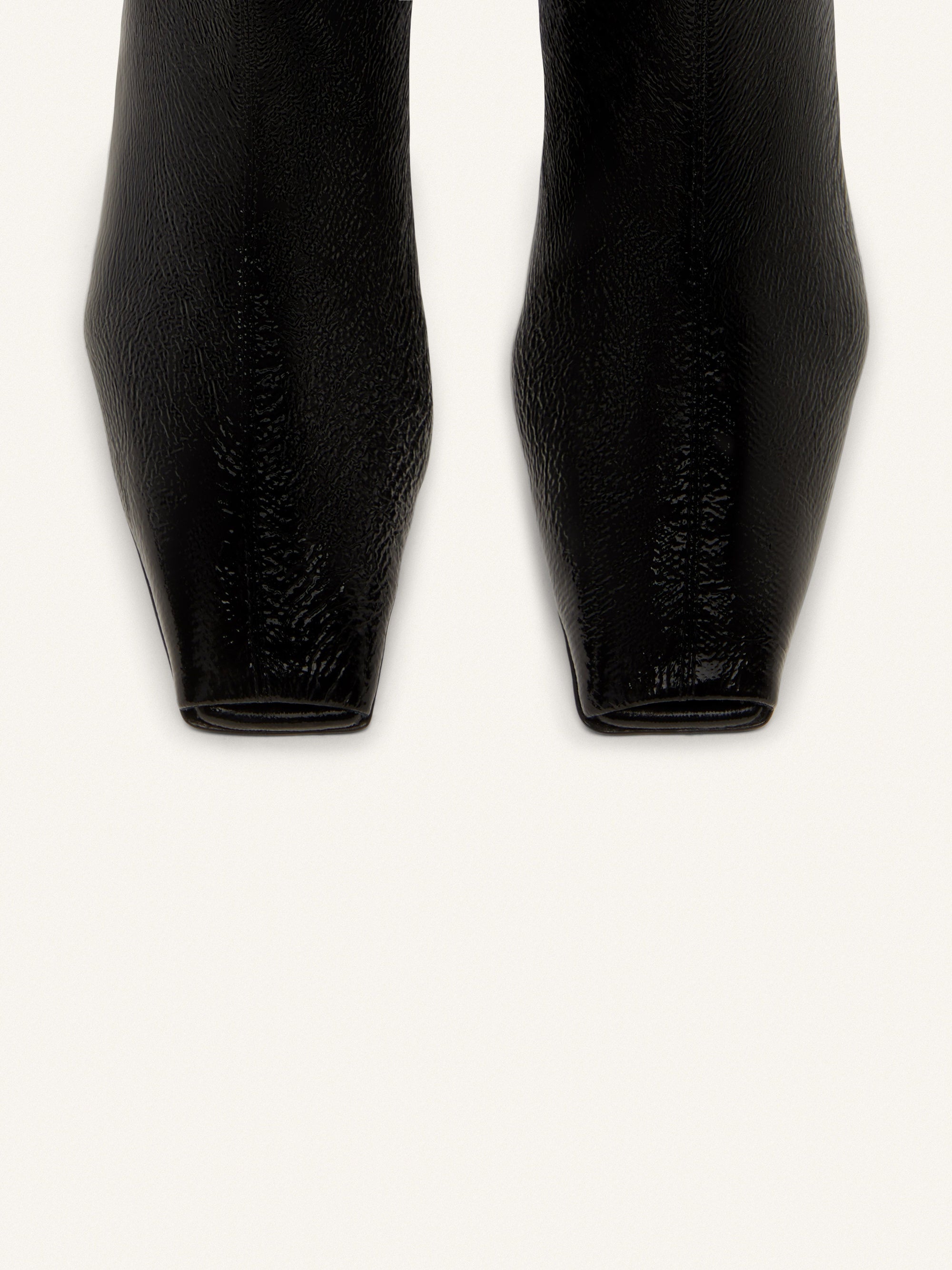 71pcs NEW / BOOTS WITH AC BATON HEEL IN STRETCH VINYL - Black
