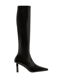 71pcs NEW / BOOTS WITH AC BATON HEEL IN STRETCH VINYL - Black