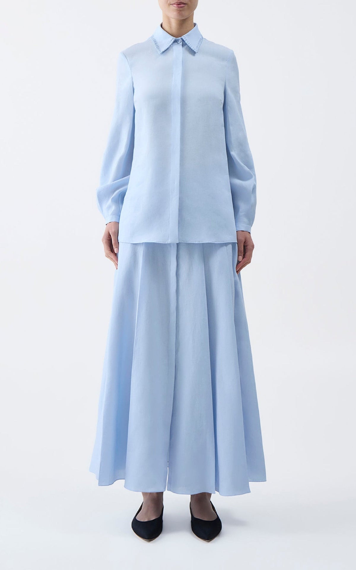 Light Blue / Chemise Delmer en lin - Light Blue