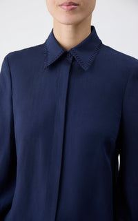 Navy / Chemise Delmer en lin - Navy