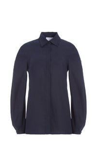 Delmer Top en bleu marine lin d’aloès popeline de chemise