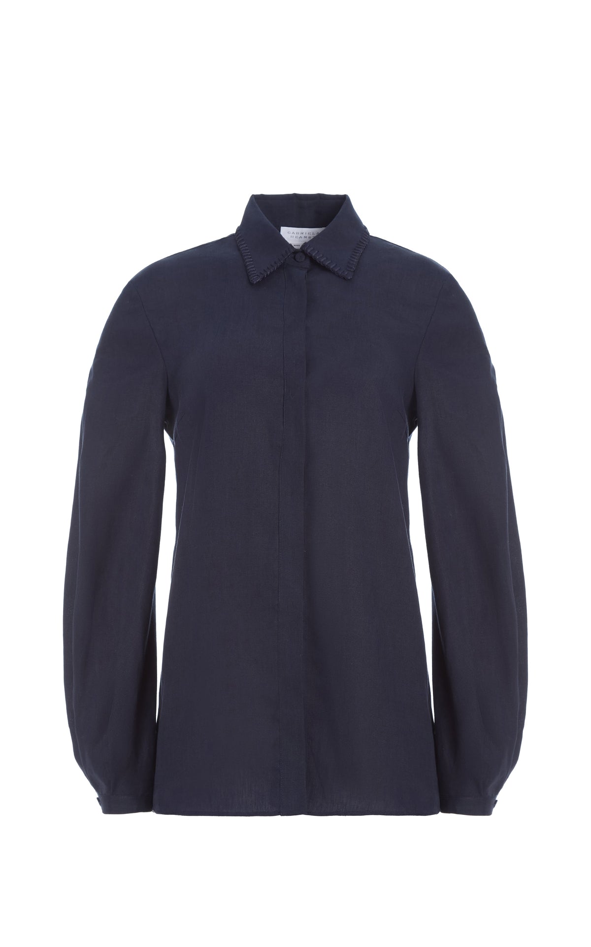 Delmer Top en bleu marine lin d’aloès popeline de chemise