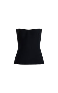 Una Top en noir structured laine soie cady