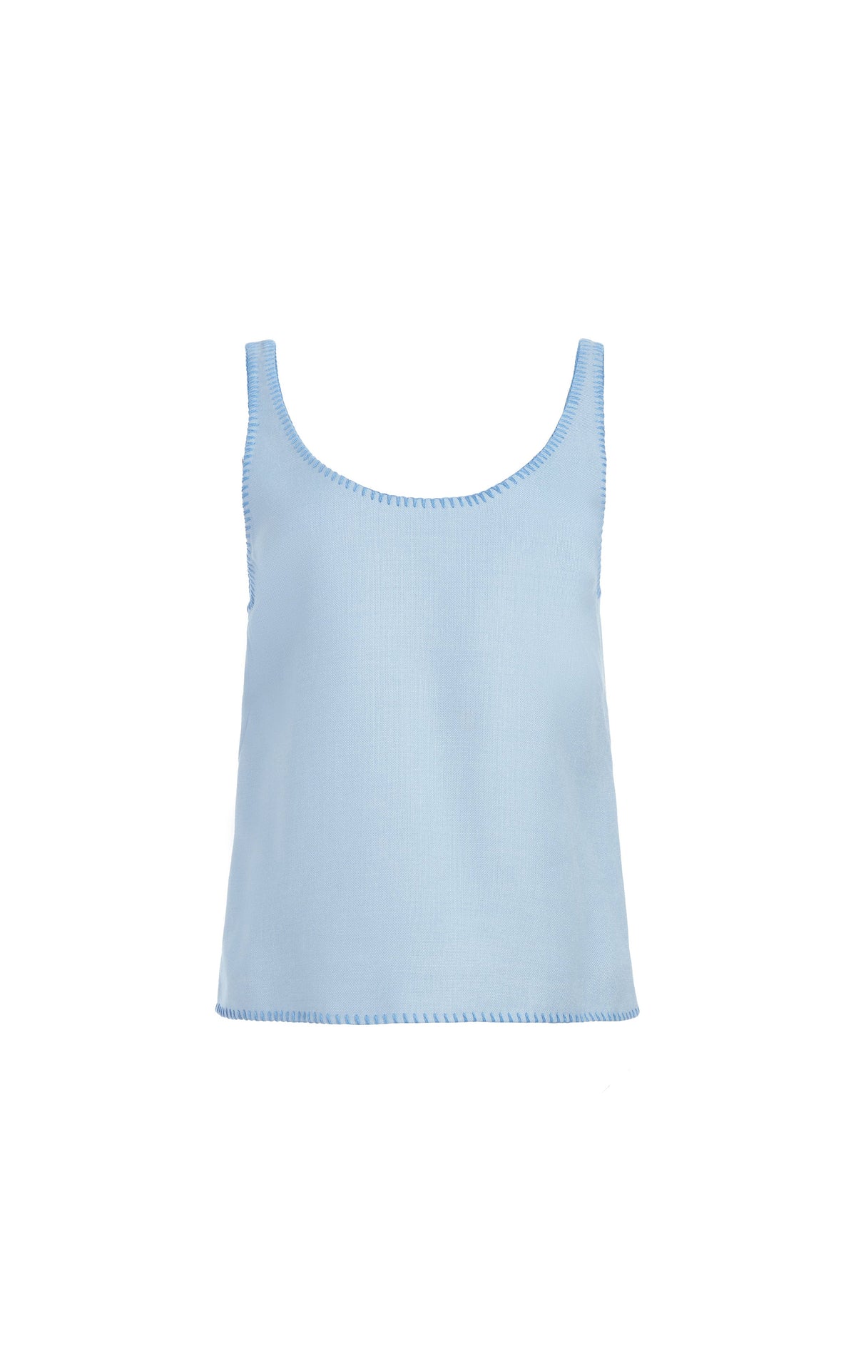 Muriel Tank en stone bleu laine soie hopsack drap de costume