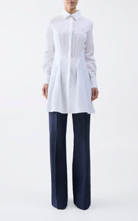 Garcia Top en blanc coton Sea Island popeline