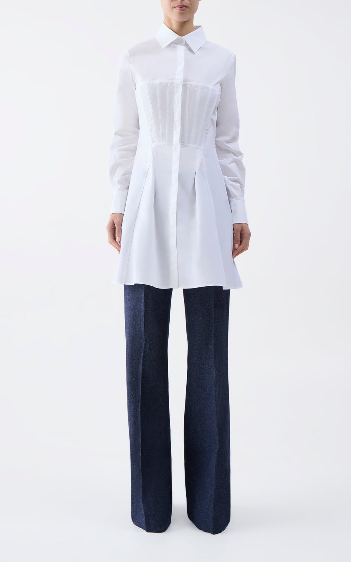 Garcia Top en blanc coton Sea Island popeline