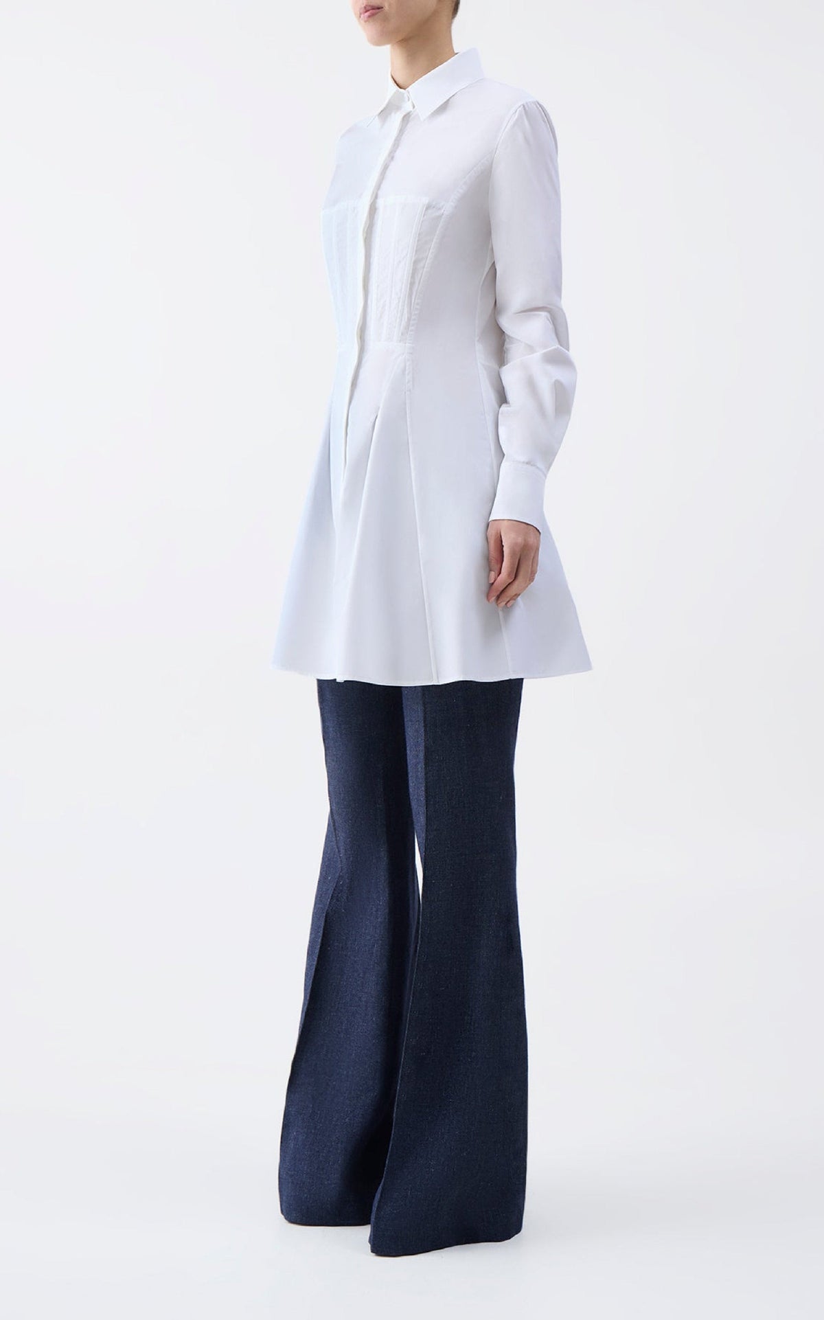 Garcia Top en blanc coton Sea Island popeline