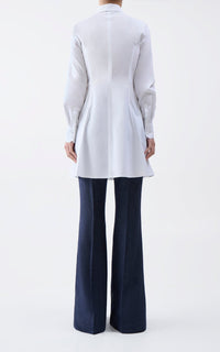 Garcia Top en blanc coton Sea Island popeline