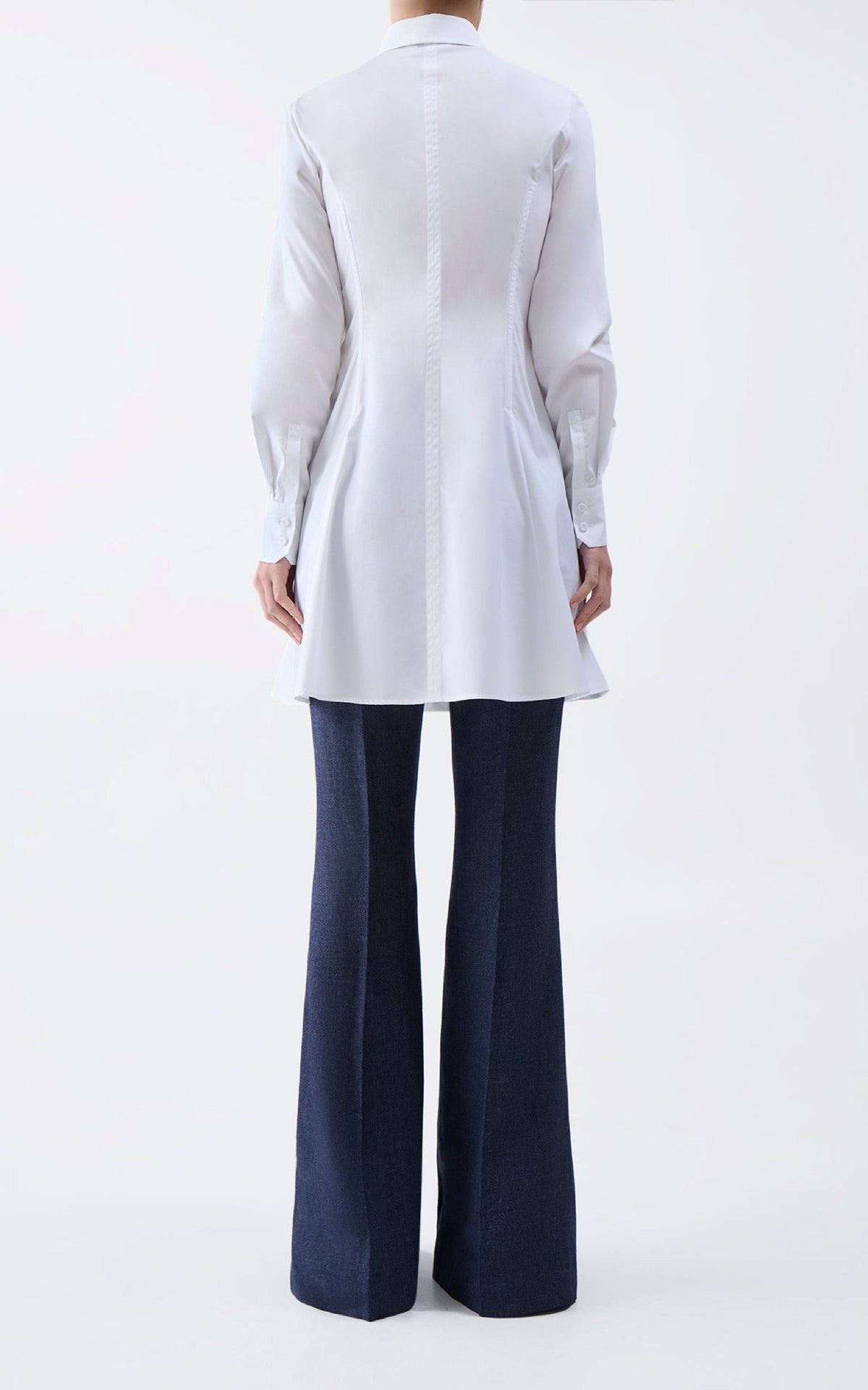 Garcia Top en blanc coton Sea Island popeline