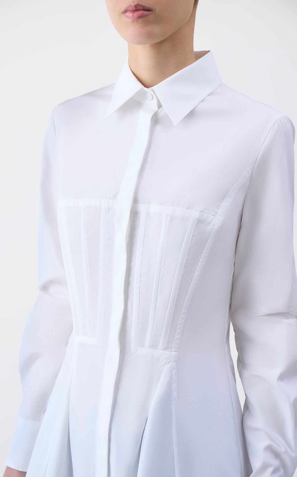 Garcia Top en blanc coton Sea Island popeline
