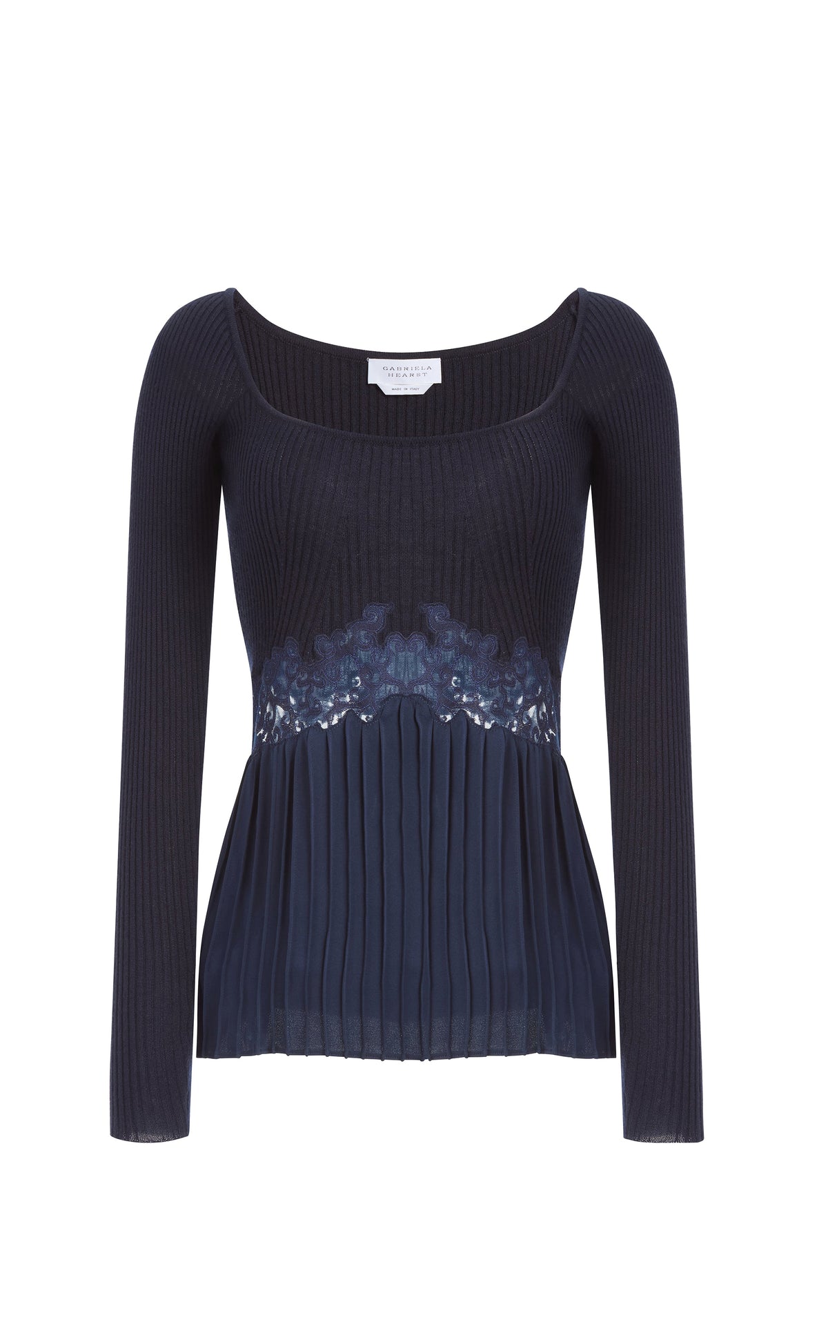 Navy / Top Fini en soie - Navy