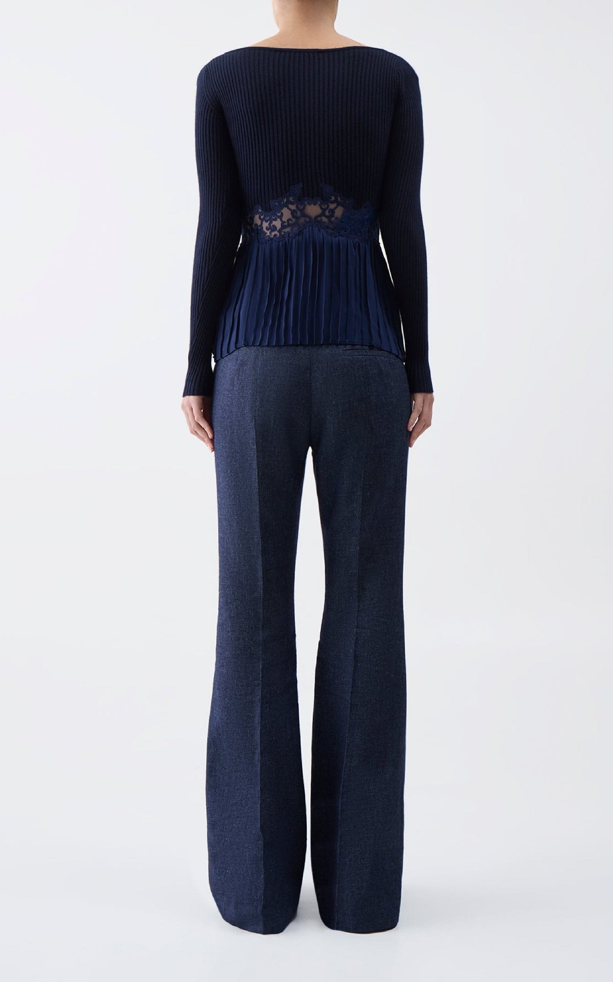 Navy / Top Fini en soie - Navy