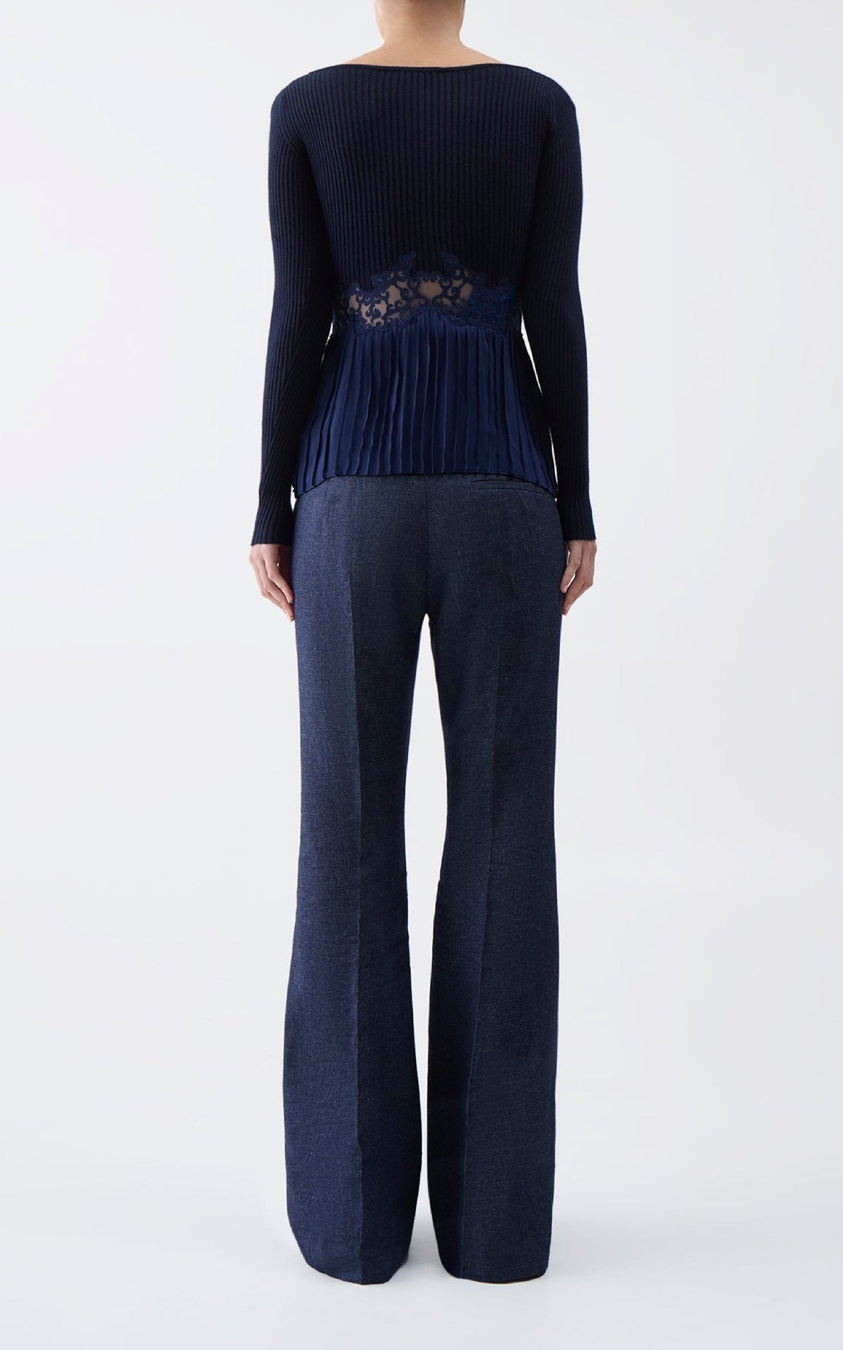 Navy / Top Fini en soie - Navy