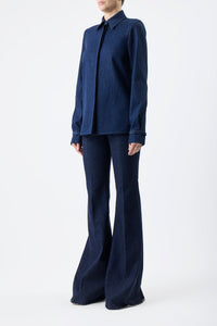 Denim / Chemise Cruz coton et lin - Denim