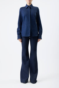 Cruz Shirt en denim coton lin denim