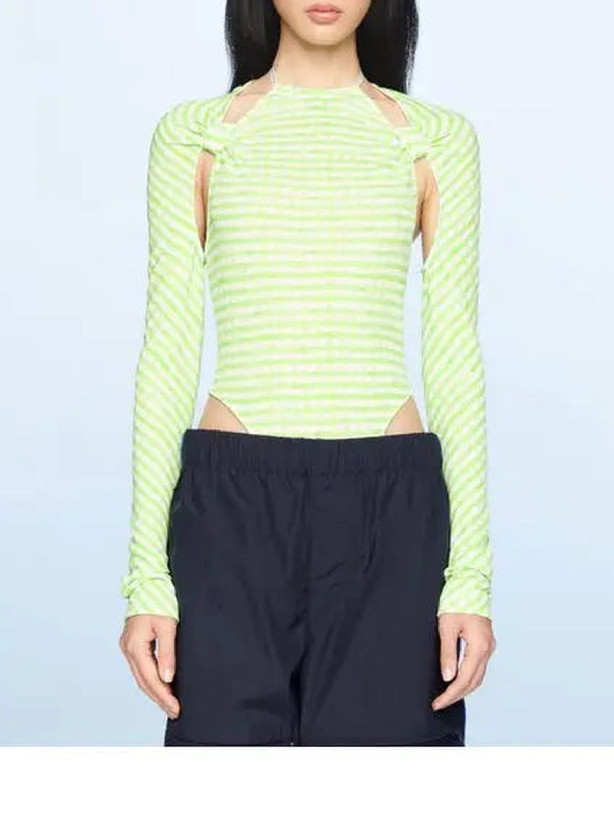 55€ / 0 sold //2 QTY / ST0%   Body Nodi à découpes - Green Checks